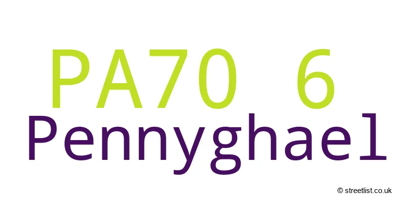 A word cloud for the PA70 6 postcode